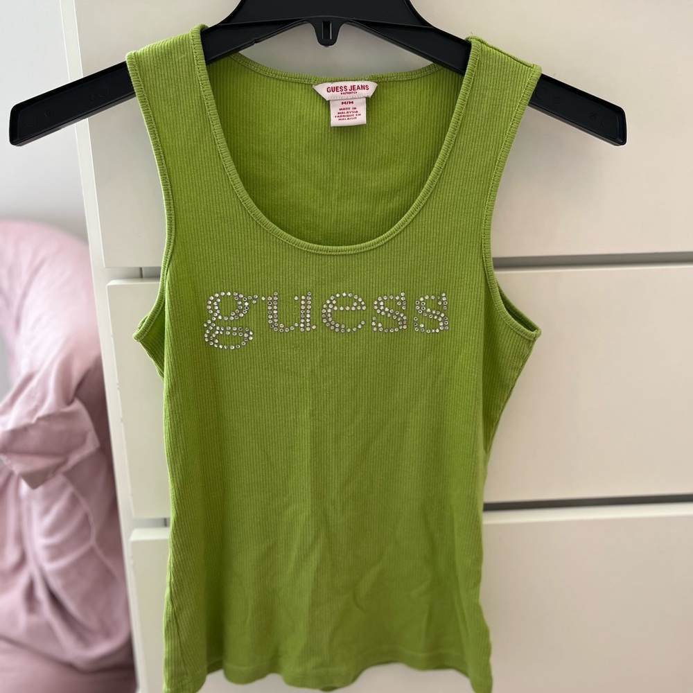 Y2K Guess rhinestone tank